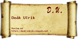 Deák Ulrik névjegykártya
